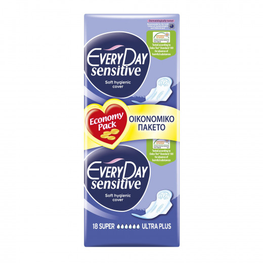 EveryDay Sensitive Pads Super, 18 pads