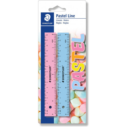 Staedtler Pastel Line 15 cm Ruler Set 2 Pack