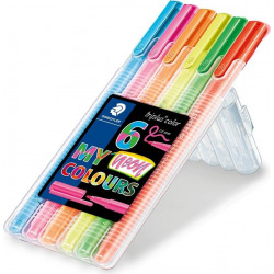 Staedtler Triplus® Neon Color Triangular Fibre-Tip Pen, Pack of 6