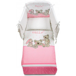 Italbaby 5 Piece Maxi Hello Bedding Set, Pink, One Size