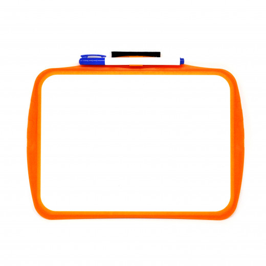 Keyroad White Board With Pen Duble Face Anti Shatter, Orange Color