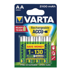 Varta accumulator, type AA, 2100 mAh, 4 pcs, size 14 x 14 x 50, mm