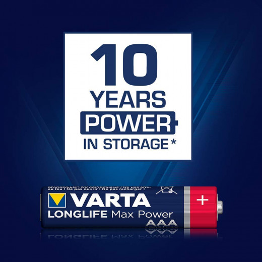 Varta Alkaline Max Tech AAA بطاريات ، 4 عبوات (أزرق / أحمر)