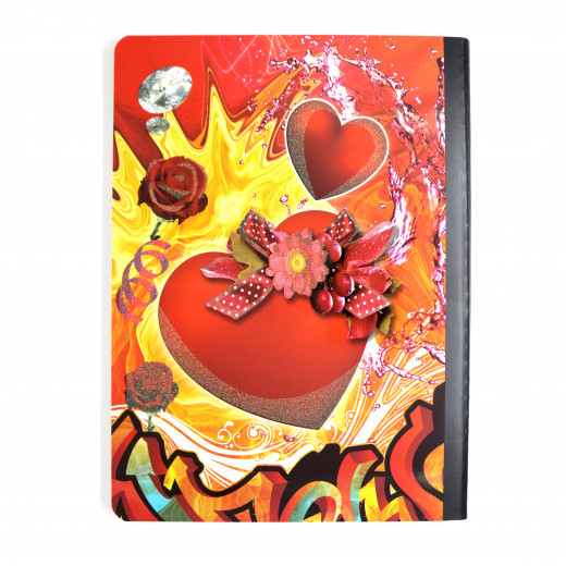 Amigo Notebook 100 Sheet Harts and Roses