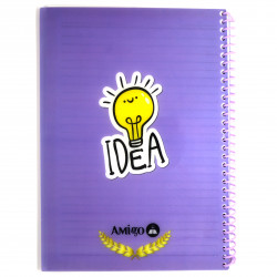 Amigo Wire Notebook, Purple, 175 page, 5 Subjects