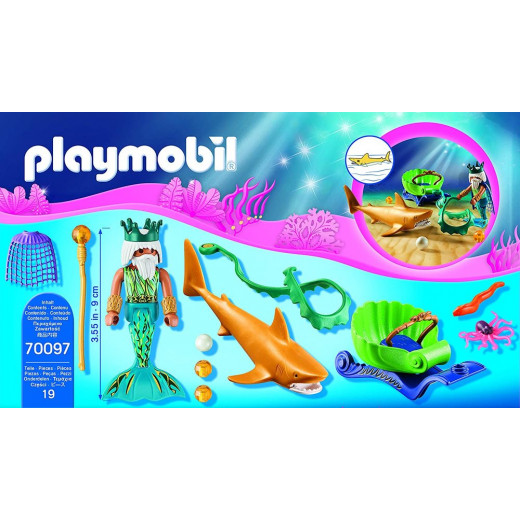 Playmobil King Of The Sea With Shark Carriage 19 Pcs For Children