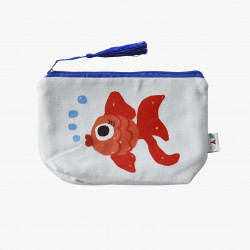 The Orenda Tribe Cotton Canvas Pouch, Fish