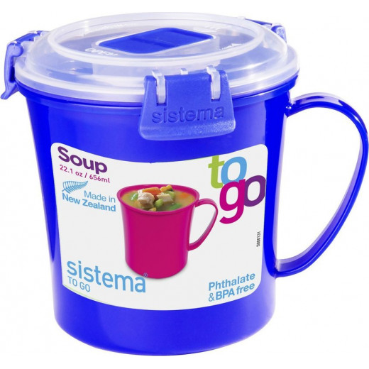 Sistema To Go Microwave Soup Mug - 656 ml, Navy Blue