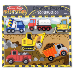 Melissa & Doug Construction Chunky Puzzle - 6 Pieces