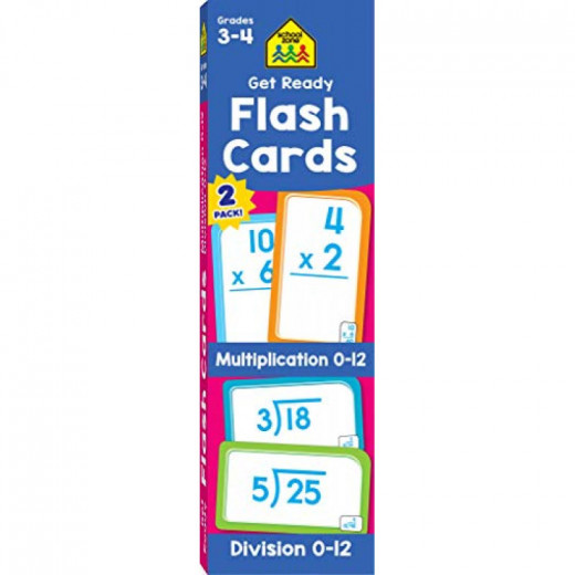 School Zone Get Ready Flash Cards Multiplication & Division 2-pack, 112 cards