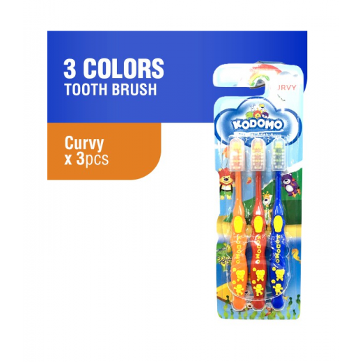 Komodo Curvy Toothbrush Kids 3 Pieces, Assortment Color