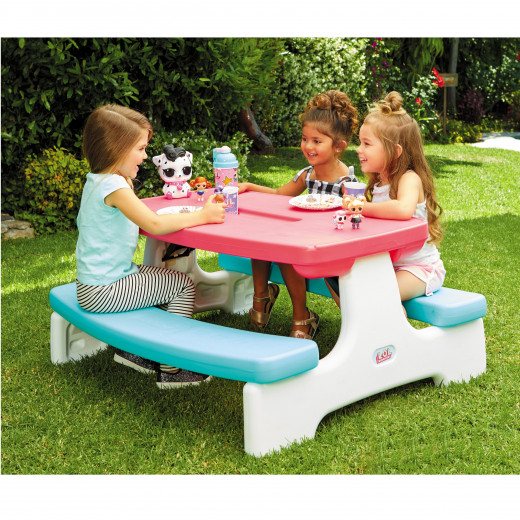 Little Tikes L.O.L. Surprise! Birthday Party Kids Picnic Table with Umbrella