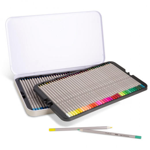 بريمو اقلام رسم ملونة ، فن ، صندوق خشبي ، 72 قطعة
