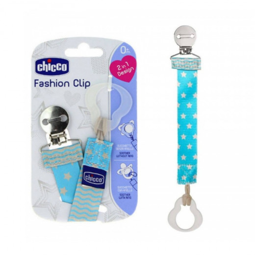 Chicco Fashion Soother Clip Holder - Blue