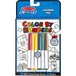 Melissa & Dough On the Go Color by Numbers Kids' Design Boards With 6 Markers - Blue