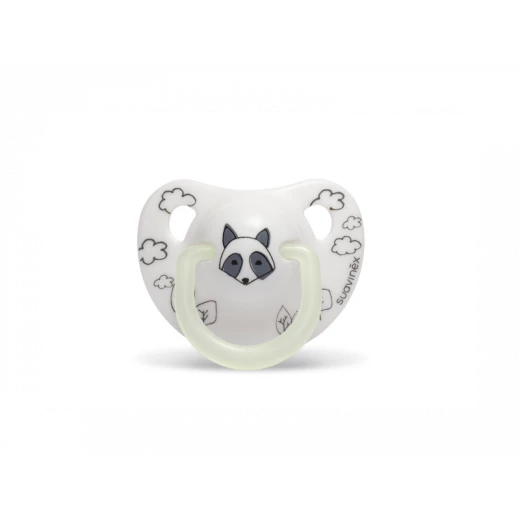 Suavinex Anatomical Silicone Pacifier White Racoon 0-6M