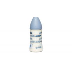 Suavinex Wide Neck Feeding Bottle For 0-6 Months, Light Blue Color, 270 ML