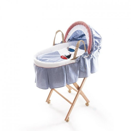 Funna Moses Basket Marine  Blue