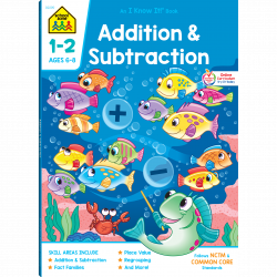 School Zone Addition & Subtraction 1-2 Workbook