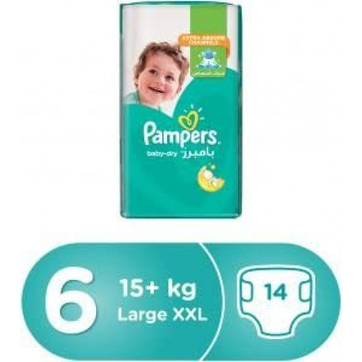 Pampers Active Baby Dry Diapers, Size 6 - Carry Pack 14 Count