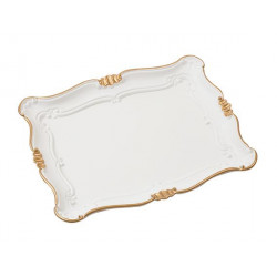 Madame Coco - White Leafed Tray - Large 42*33 cm