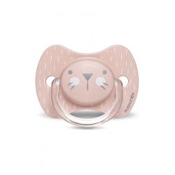 Suavinex Physiological Silicone Soother S Whiskers 0-6 m Pink