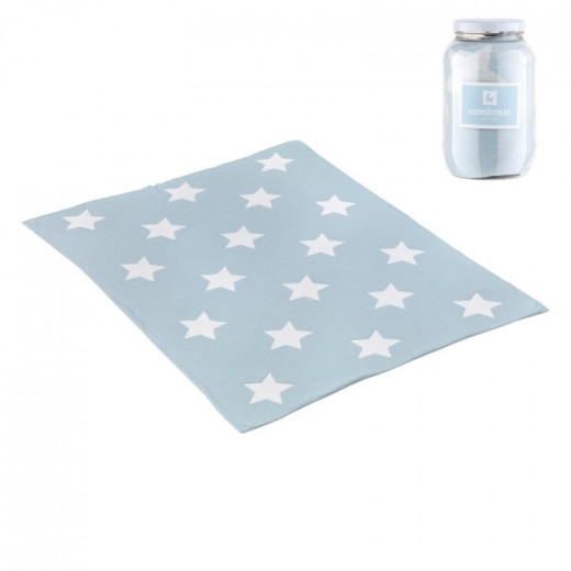 Cambrass - Baby Cotton Blanket 80 x100 x1 cm Star Blue