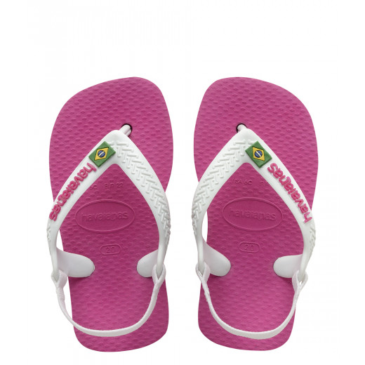 Havaianas Baby Flipflops Brasil Logo Hollywood Rose Size 22