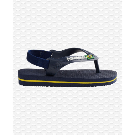 Havaianas Baby Brasil Logo II Navy Blue/citrus Yellow Size 21