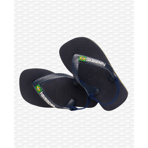 Havaianas Baby Brasil Logo II Navy Blue/citrus Yellow Size 25-26