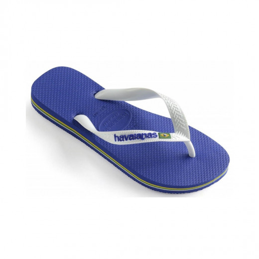 Havaianas Unisex Flip Flops Brasil Logo - Marine Blue Size 39-40