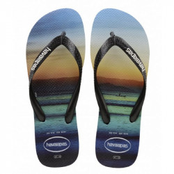 Havaianas Hype 18 Flip Flops Black, Black, White Size 39-40