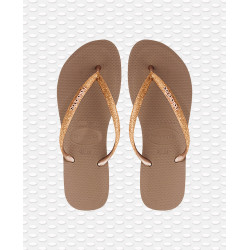 Havaianas Kids Slim Shiny Rose Gold Size 25-26