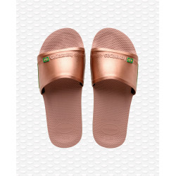 Havaianas Slide Brasil Rose/Gloden Blush Size 33-34