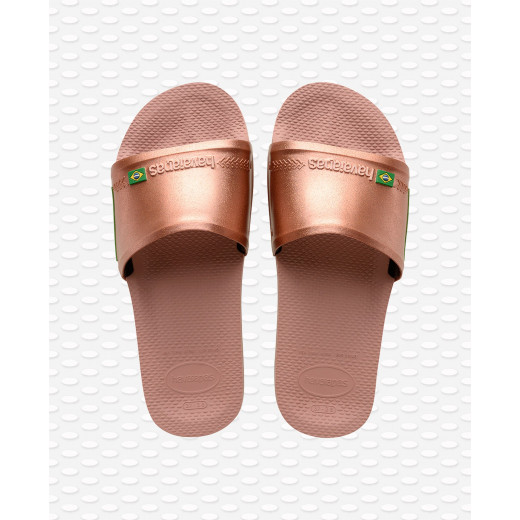 Havaianas Slide Brasil Rose/Gloden Blush Size 35-36