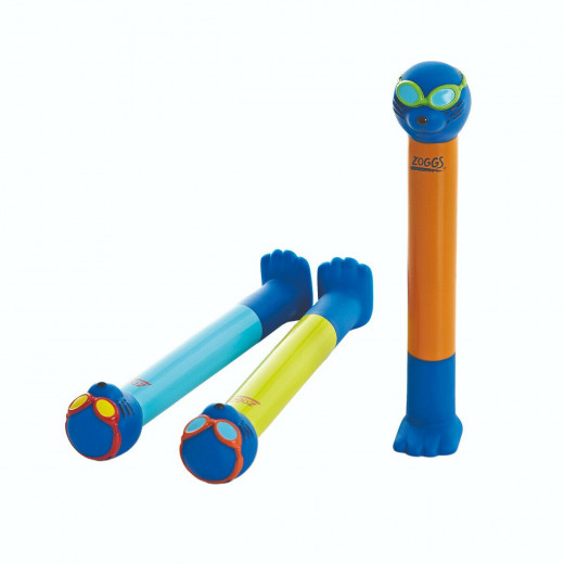 Zoggs Diving Sticks Set 3 Dive Swimming Aid Toys Swim Pool Bath