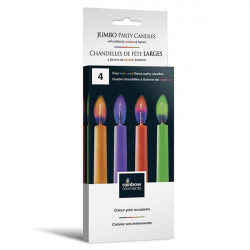 Rainbow Moment Jumbo Color Flame Candles 4-pack