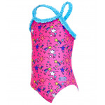 Zoggs Girls Rainbow Star Ruffle Crossback One Piece, Size 6, 5-6 Years