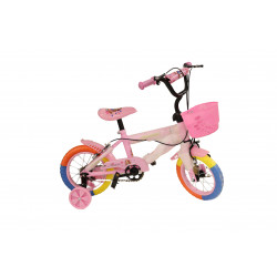 Princess Kids Bicycle Stainless Steel with Pink Basket 12 Inch, Pink