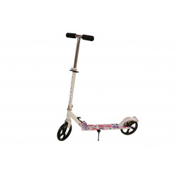 Scooter With Front and Back Wheels, White and Colorful