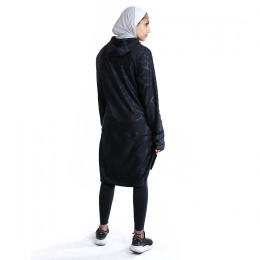 RB Women's Long Running Hoodie, Medium Size, Marble Black Color