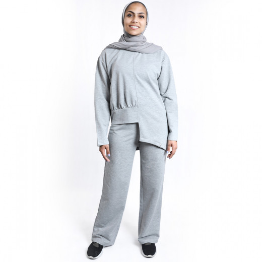 RB Women's High Low Set , Small, Light Grey