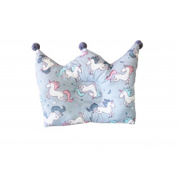 Baby Pillow For Infants, Light Blue Color, Unicorn Design