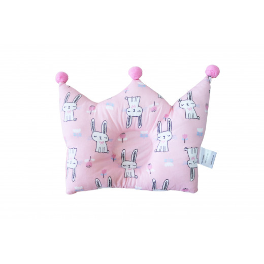 Baby Pillow for Infants, Rose Color, Rabbit Design