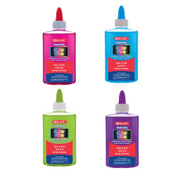 Bazic Washable Clear Color School Glue,147 Ml, Assorted,1 Pack