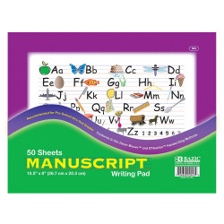 Bazic Manuscript Writing Pad 50 Sheet, 1 Pack