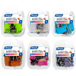 Bazic Assorted Size Color Binder Clip (12/Pack)