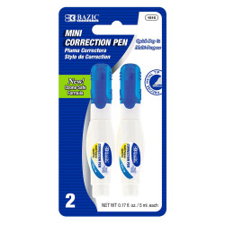 BAZIC Metal Tip Mini Correction Pen ,5 Ml, 2 Pieces