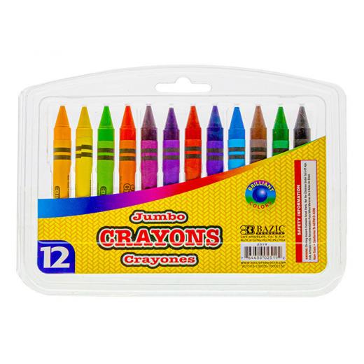 Bazic 12 Color Premium Jumbo Crayons