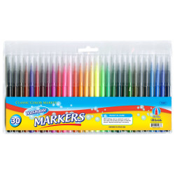 Bazic 30 Classic Colors Fine Line Washable Markers